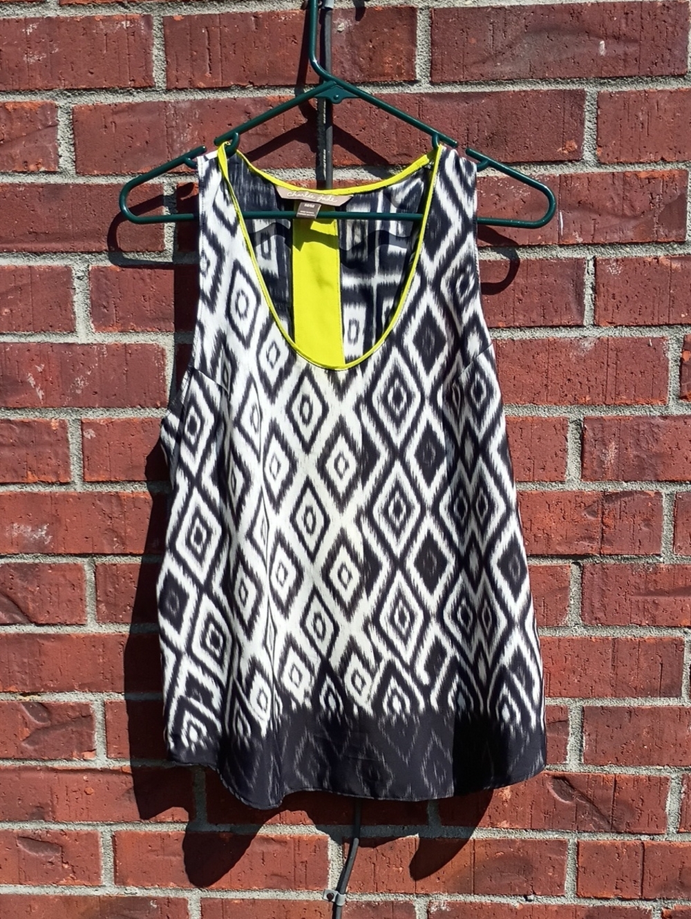 Geometric Chartreuse Accent top